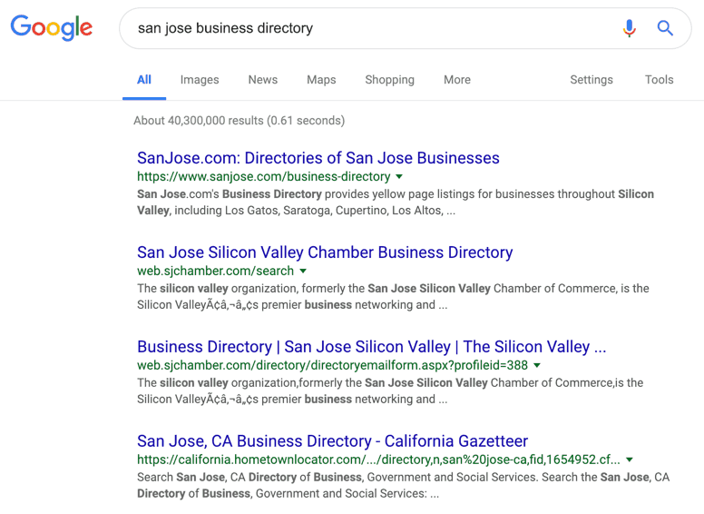 San Jose Business Directory Google Search