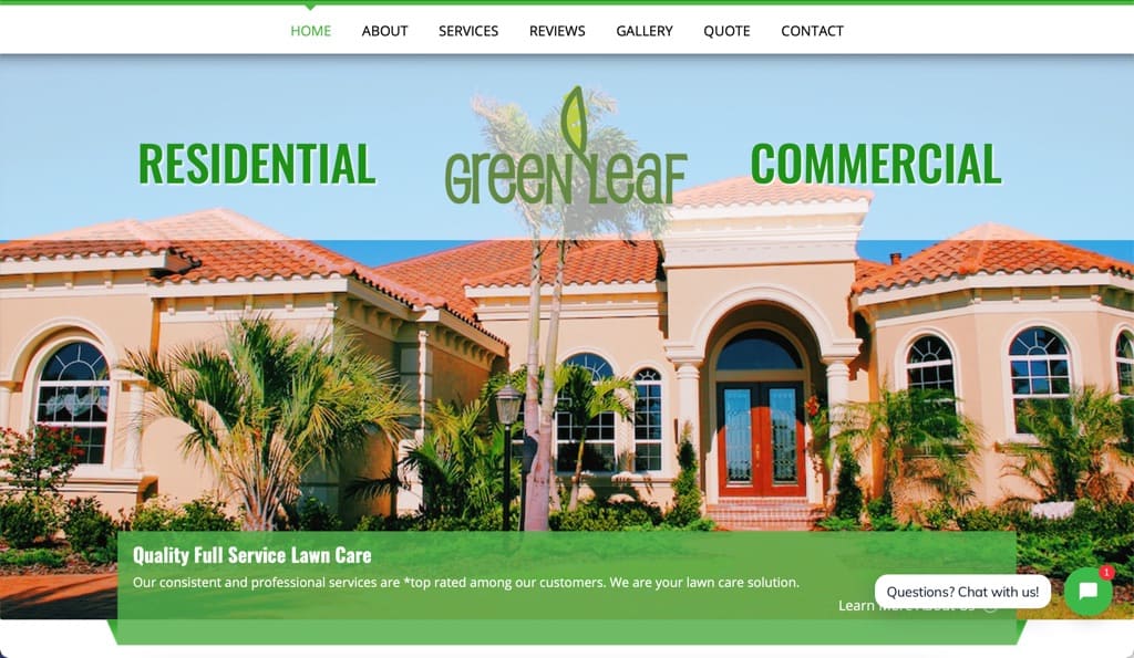 Green Leaf Lawn Care Solutions Website - Fort Myers, FL