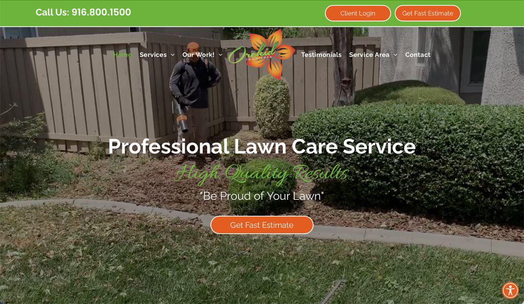 Orchid Lawn Care Service Website - Sacramento, CA