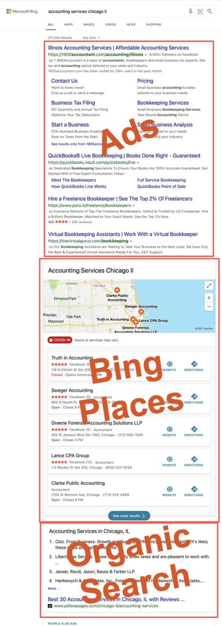 Bing search results for accounting services in chicago, il