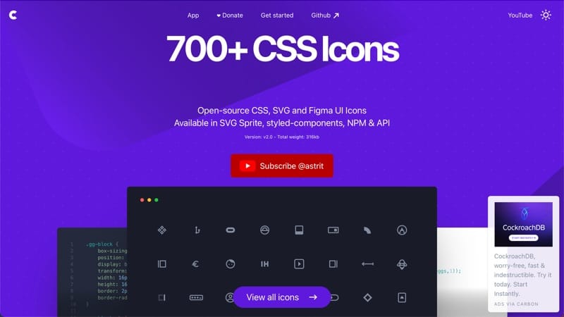 CSS Icons Homepage