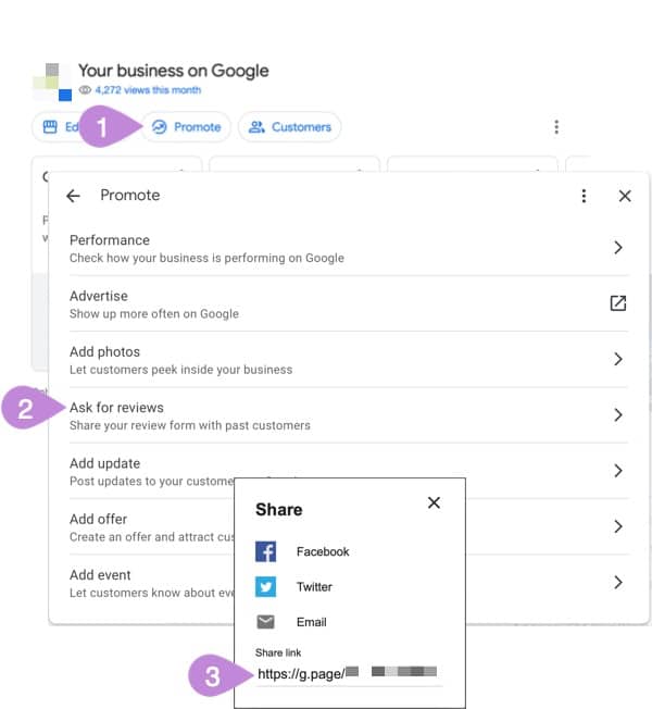 How to share your Google Business Profile review link.