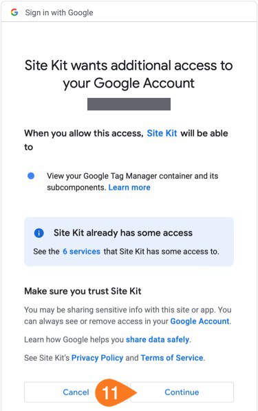 Google Site Kit Setup on Loclweb confirm Site Kit connection.