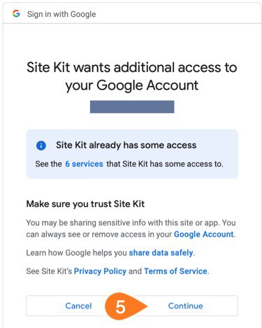 Google Site Kit Setup on Loclweb grant Site Kit access.
