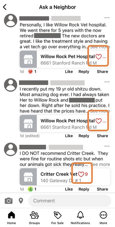 Nextdoor Recommendations embedded into post